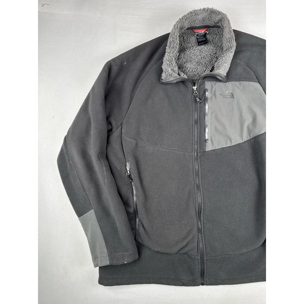 The North Face Sherpa Fleece Jacket 2XL Gray Full Zip Heavyweight Outdoor